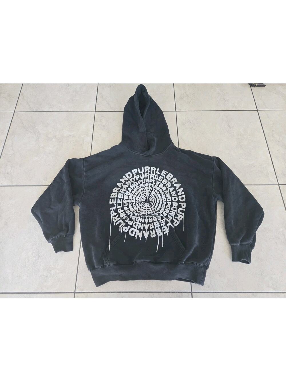 Black Purple Brand Hoodie Size S Men's Sweatshirt With Logo